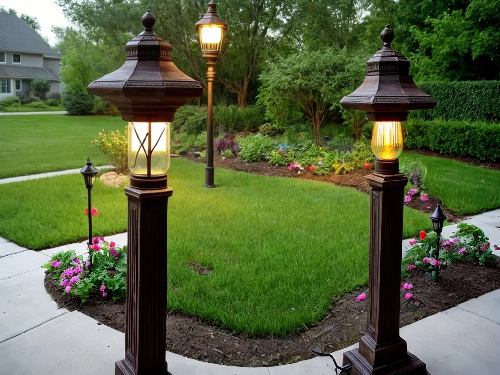 “Create a Garden Lamp Post from Scrap Wood and Old Lamp Parts”